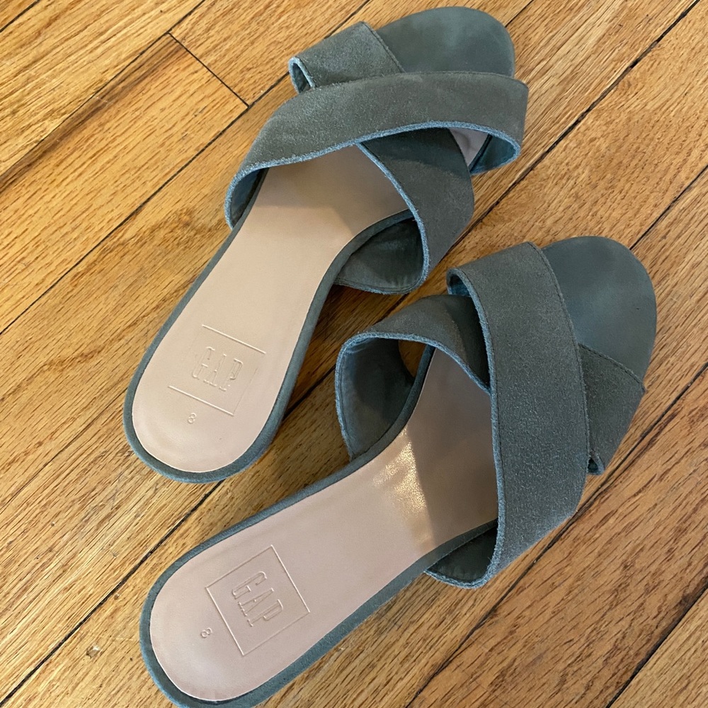 Gap Cross Strap Block Heel Sandals